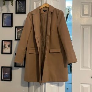 Topshop womens camel winter coat - size 8 tall